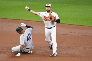 Chris Owings throwing white